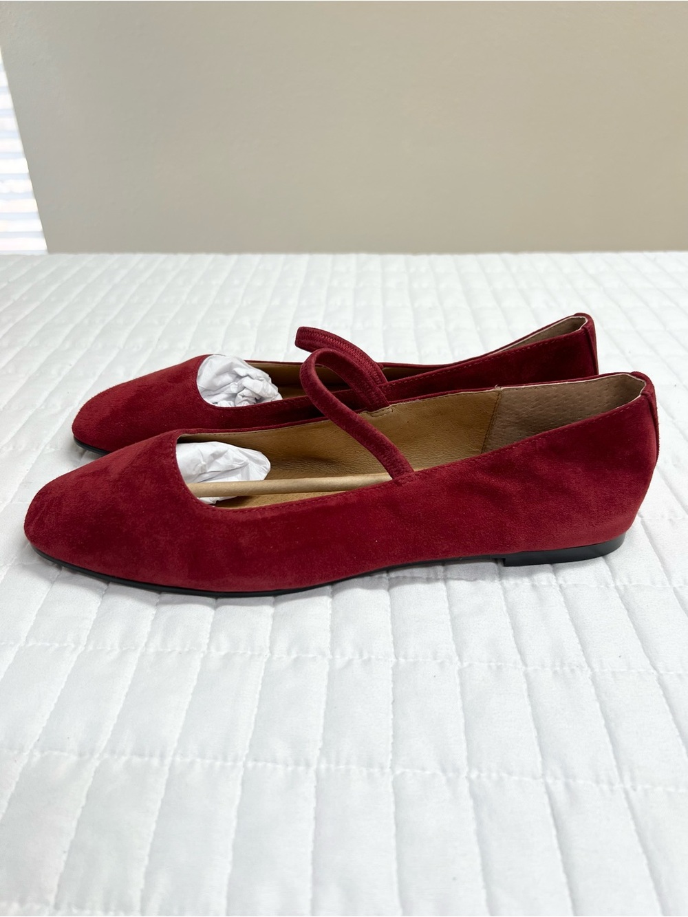 Madewell The Greta Ballet Flat in Ruby Port Red Size 10 - Picture 7 of 11